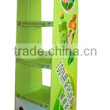 Three Trays Cardboard Floor Display Stand , 100% Recycle Material