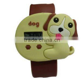 digital animal silicone wristband watch for kids with puppy dog with ROHS