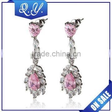 Latest Design Popular Jewelry Multi Zircon Tassel Earrings Factory Supply