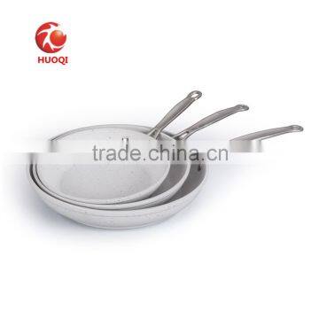 forged marble coating fry pans with lid