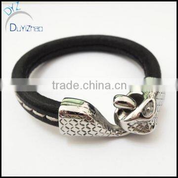 New stainless steel Wrap Leather Bracelet Jewelry