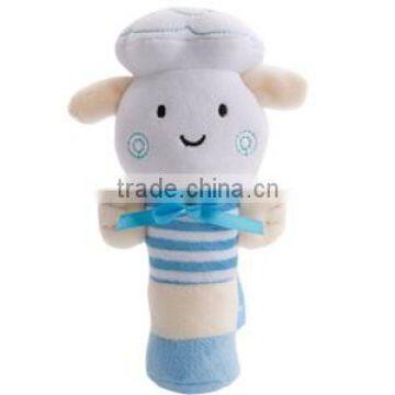 Promotional Wholesale Soft Animal Plush Rattle Toy Custom Baby Rattle