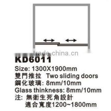 Aluminium Profile Double Sliding Door Tempered Glass Shower Screen(KD6011) photo-2