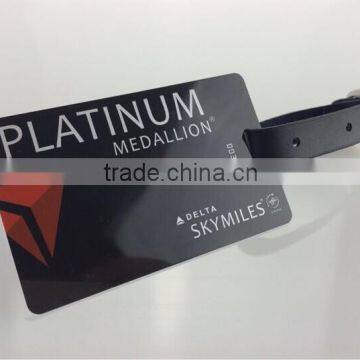 sample brand gloss finish luggage tag with black loop (M-PT284)