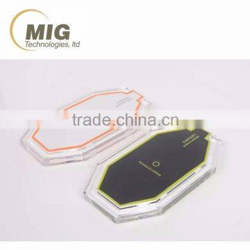 3 Coils transparent wireless charger, qi universal wireless charger for xiaomi