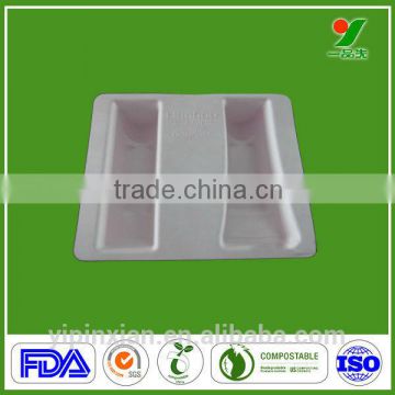 New 100% Biodegradable Make Up Tools Natural Fiber Pulp Tray for Package