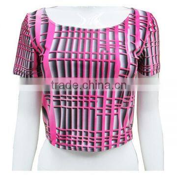 women fashion popular spot printed crop tops