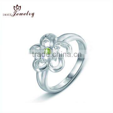 2014 Bulk Sale 925 Silver Flower Zirconia Rings for Jewelry