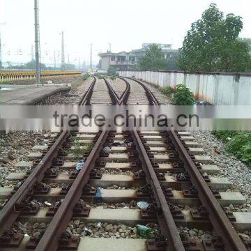 railroad switches turnout with monoblock crossing