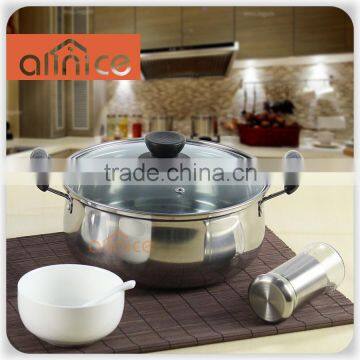 Philippines / Thailand hot sale normal design sauce pot with glass lid