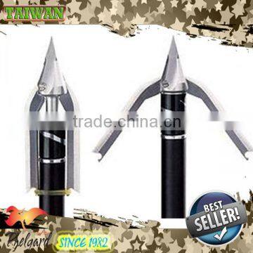 Stainless Steel Two Blade Rotating Chisel Tip Rear Deploying Broadhead