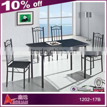 1202-17B Modern 5 piece metal dining table and chairs