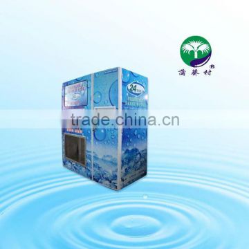 LCD advertising display type coin, cash, IC card function automatic ice vending machine