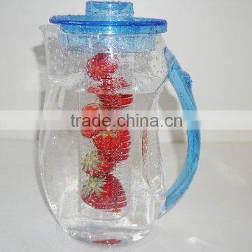 2L clear fruit plastic infusion pitcher with lid