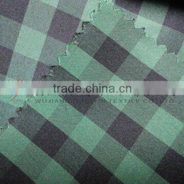 100%polyester gien check green yarn dyed fabric for shirt
