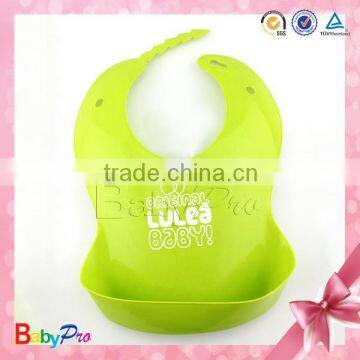 2014 Hot Sale Custom Baby Bib Plastic Back For Sale