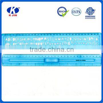 Factory Supplies Kids Cute Plastic Stencil Ruler With Blue Color photo-2