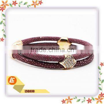 New Fashion Leather Bracelet Jewelry in Real Stingray Fish Leather for Wholesale photo-2