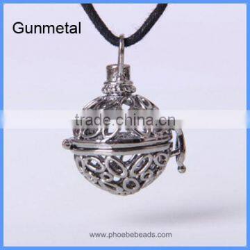 Copper Musical Sound Mexico Angel Harmony Pregnancy Hollow Chime Box Cage Necklace Openable Pendant BAC-M006