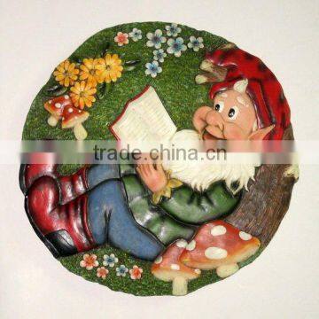 Polyresin Santa Claus Stepping Stone For Garden Decoration Craft