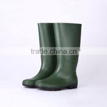 Manufacturer cheap green pvc rain boots without steel toe, cheap plastic pvc rain boots