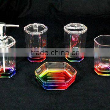 Rainbow Powdercoated hexagon Bathroom Accessories Set