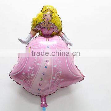 Pink princess Aluminum foil balloons, Girl birthday party decoration helium ballon