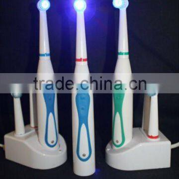 Battery operated electric toothbrush with soft dupont tynex bristle head