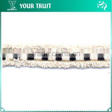 Gold Flat 12MM Grommet Eyelet Cotton Navy Velvet Braid Trimming photo-6