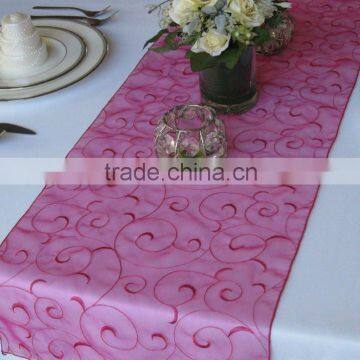 Roseo fashion embroidered organza table runner