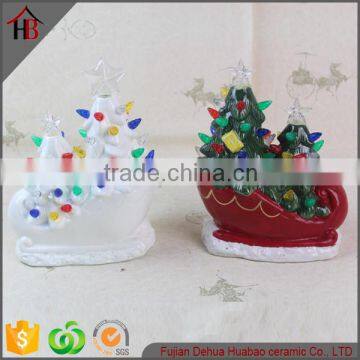 unique ceramic mini christmas tree light decoration supplies