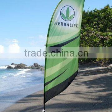 130g Knitted Polyester Beach Banner Fiberglass Pole Cross Base