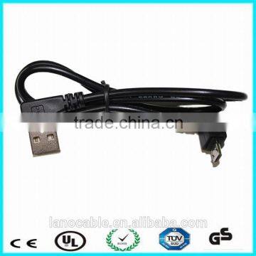 22awg 90 degree right angle micro usb cable charging