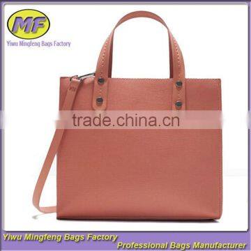 New Custom High Quality Fashionable Mini PU Tote and Shoulder Handbag Shopping Bag for Women