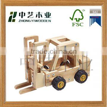 Wooden Toy Factory OEM Eco-friendly Assembled Educational Pine DIY Wooden Truck Toys photo-3