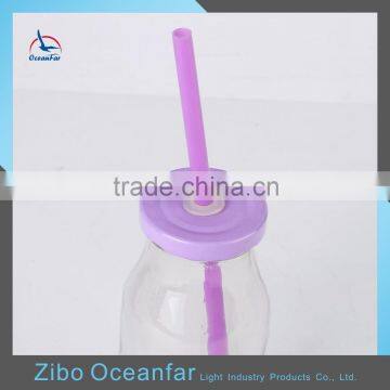 Transparent Soy Milk Bottle High Quality Mini Glass Bottle Coconut Milk With Colored Lid photo-5