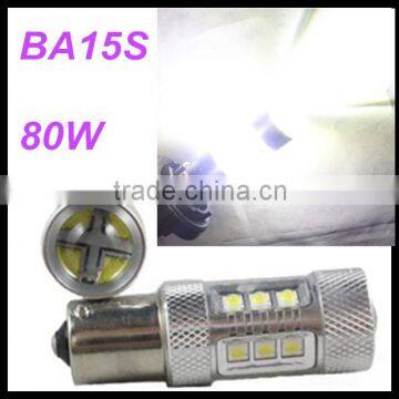 accessory for auto car led fog light 80w 16 smd 3528 fog lamp drl bulb ba15s daytime running light