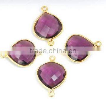 The Gopali Jewellers wholesale Amethyst Hydro Gemstone Connector Gold Plating Connector