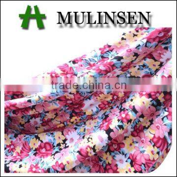 Mulinsen textile 16 years fabric factory/ 32sR ring spun viscose elastane printed fabric