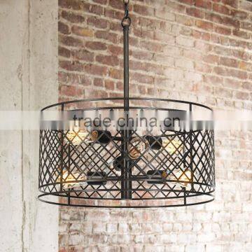 11.15-5 beautiful geometric symmetry Give your living space a modern upgrade Metal Lattice 6-Light Bronze Pendant Light