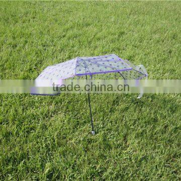 Honsen umbrella promotional color poe material durable transparent rain umbrella