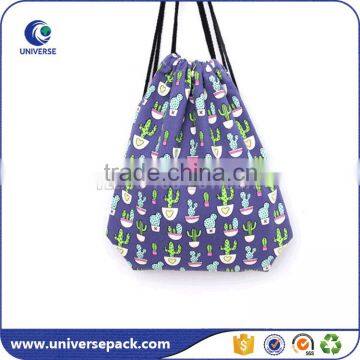 Handmade cotton drawstring backpack bag with printed logo                        
                                                                                Supplier's Choice