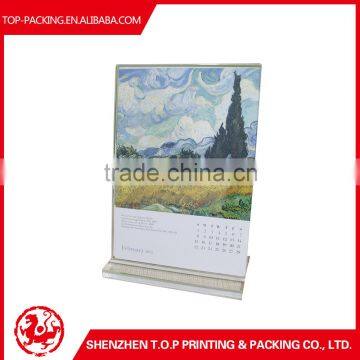 2017 hot sale high quality custom made desk calendar with acrylic holder