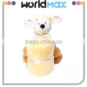 New Designed OEM Service Bear Long Ears Plush Baby Blanket