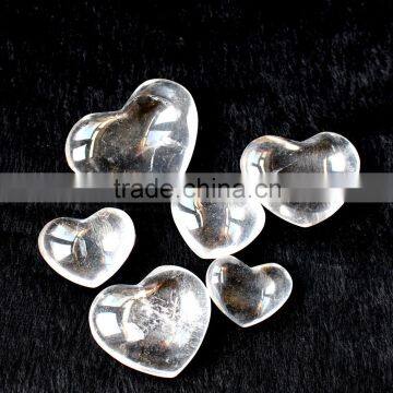 Romantic Quartz Polished Clear Crystal Hearts for Wedding photo-2
