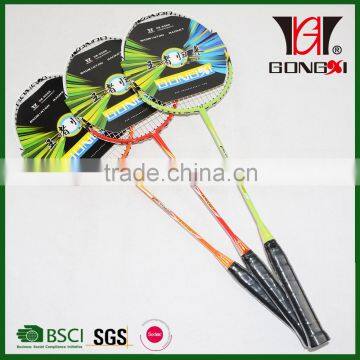 GX-8090 new design aluminium&fiberglass top brands of badminton rackets with good badminton rackets prices/led badminton