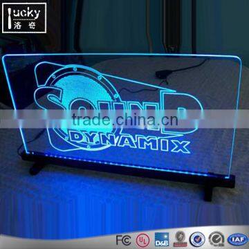 Edge lit acrylic sign with laser engraver,3D Acrylic LED sign board