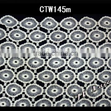 Hot! Embroidery Fabric Cotton Lace For Fashion Apparel CTW145m