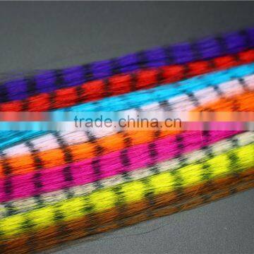 Assorted Colors Synthetic Fibres Zebra strips Veins Pseudo Hair Fibers Black Barred Fly Tying Materials