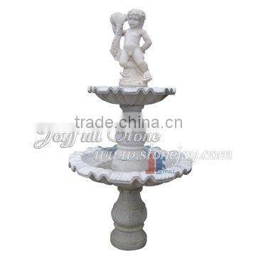 White Marble Boy Outdoor Fountains